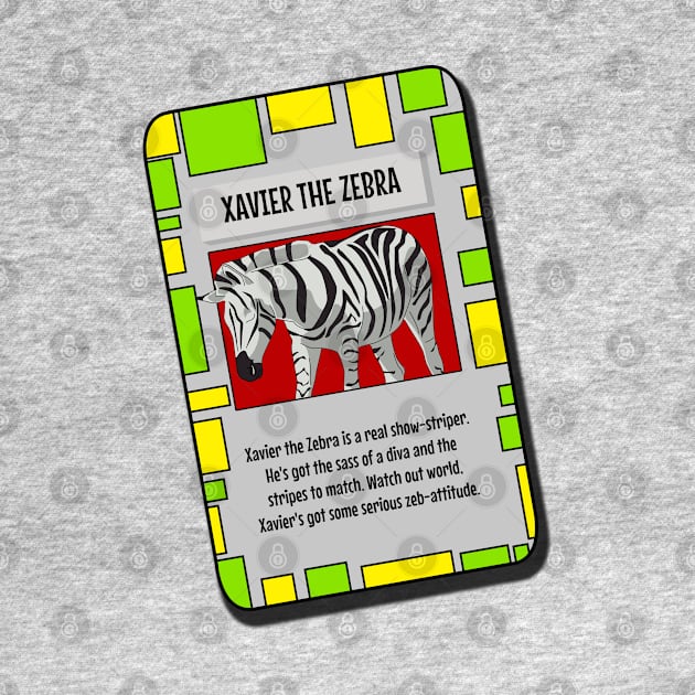 Animal Trading Card - Zebra by Fun Funky Designs
